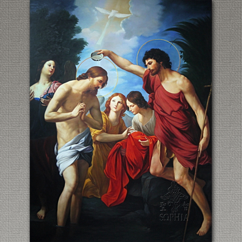 耶稣受洗-圣若翰保弟斯大油画像（定制）